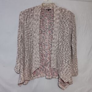 American Eagle Outfitters Women's Open Front Cardigan - Pink and Cream